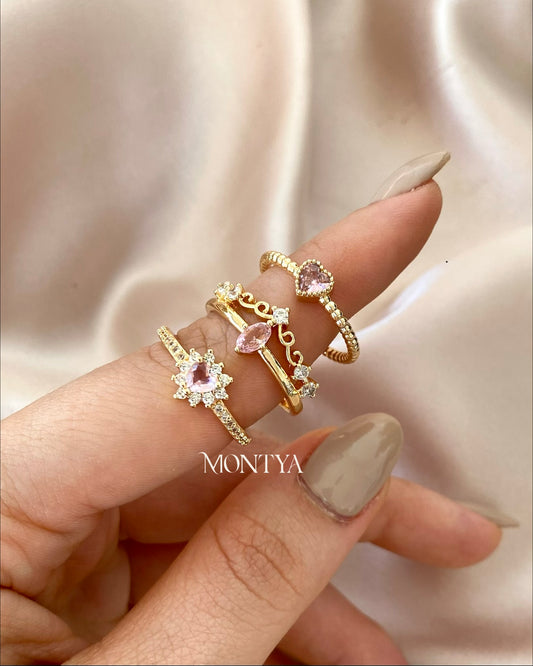 Anillos Princesa Bella Durmiente Set x3