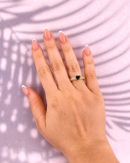 Anillo Corazón Esmeralda