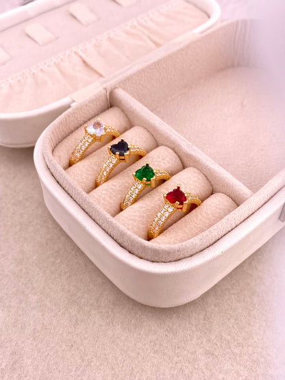 Anillo Corazón Esmeralda